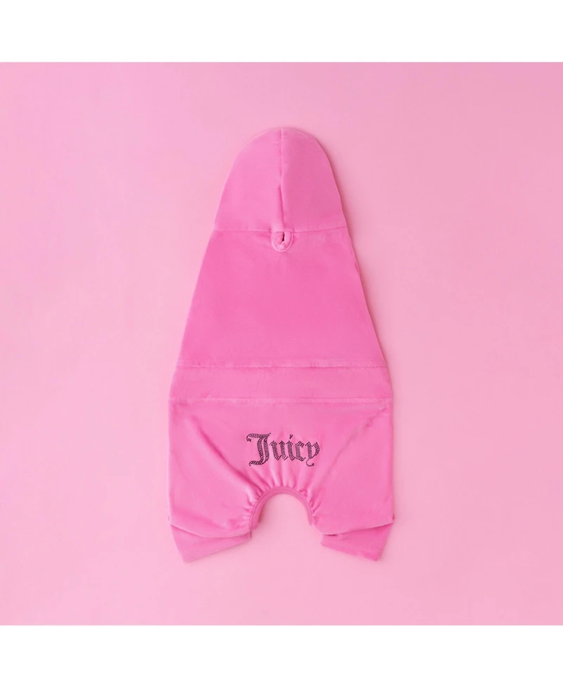 Juicy Couture Hooded Pet Juicy Bling Velour Tracksuit