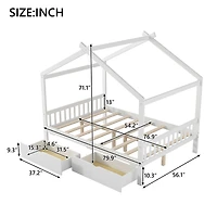Boyel Living Twin House Platform Bed with Two Drawers,Headboard and Footboard