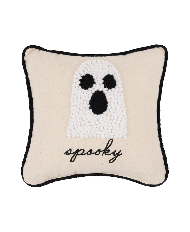 Halloween Ghost French Knot Small/Petite Accent Pillow, 8" x 8"