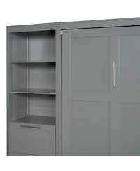 Streamdale Furniture Murphy Bed Wall Bed with Closet, Drawers and Shelves