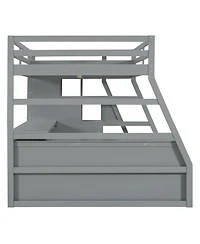 Streamdale Furniture Full Loft Bed with 7 Drawers 2 Shelves and Desk