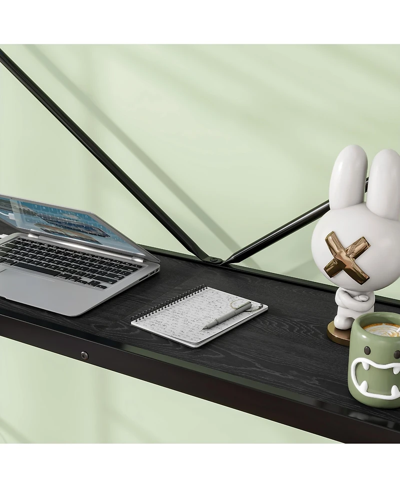 Streamdale Furniture Twin Loft Bed with Desk, Power Outlet, Led Lights