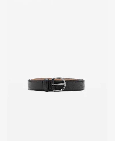 Mango Men's Beaten Leather Belt