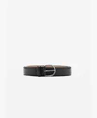 Mango Men's Beaten Leather Belt