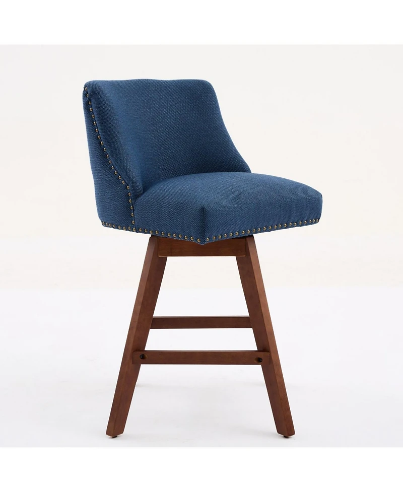 Streamdale Furniture Counter Height Swivel Barstools, 26" H Seat Height Upholstered Bar Stools Set of 2