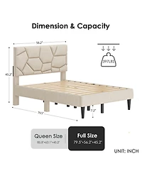 Streamdale Furniture + Full-Size + Wood/Metal (if applicable) + Storage Headboard, No-Noise Platform, Sturdy Slats, Box Spring Unnecessary + Bed Frame