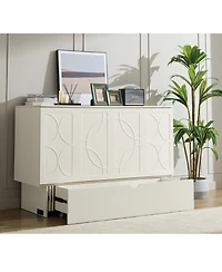 Streamdale Furniture Cabinet Bed with Storage Queen Bed, Mattress, Drawers, Sockets, Usb Ports