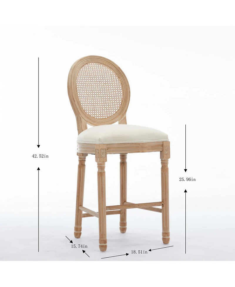 Streamdale Furniture French Country Bar Stools with Upholstered Seats (Set of 2)