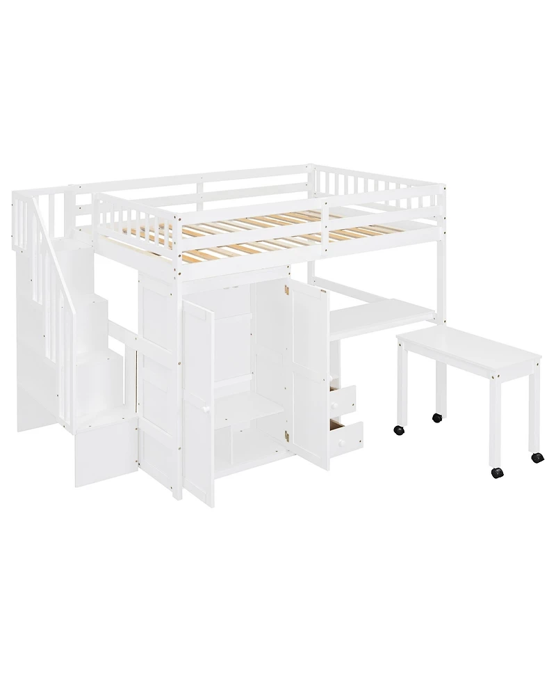 Streamdale Furniture Loft Bed with Stairs, Storage & Desk - Space-Saving Kids & Teen Furniture