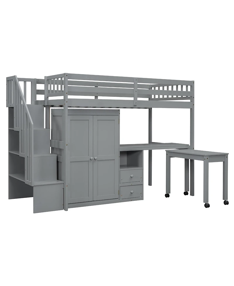 Streamdale Furniture Streamdale Twin Loft Bed with Stairs, Storage & Desk - Multifunctional Kids Furniture