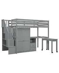 Streamdale Furniture Streamdale Twin Loft Bed with Stairs, Storage & Desk - Multifunctional Kids Furniture