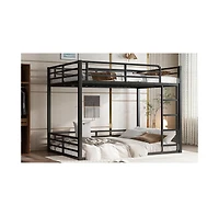 Streamdale Furniture Metal Full Xl Over Full Xl Bunk Bed Frame - Black