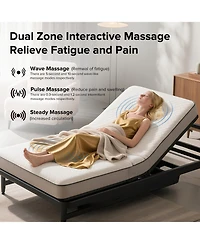 Streamdale Furniture Adjustable Bed Frame Twin Xl with Massage, Usb, Led & Remote