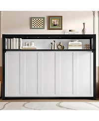 Streamdale Furniture Streamdale Twin Murphy Bed with Shelves, Foldable Metal Wall Bed