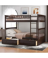 Streamdale Furniture Full over Full Bunk Bed w/ Drawers, Convertible