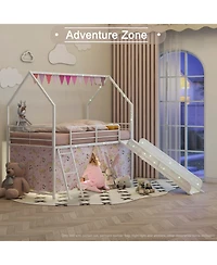 Streamdale Furniture Superhero Bunk Bed with Slide- Kids' Playful Haven