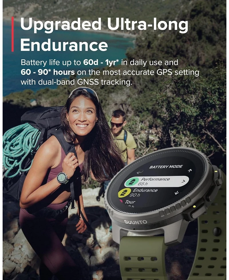 Suunto Vertical Steel Solar Gps Sports Watch with Sapphire Touchscreen, Heart Rate and Sleep Tracker - Canyon