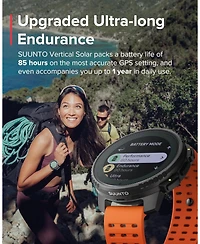 Suunto Vertical Steel Solar Gps Sports Watch with Sapphire Touchscreen, Heart Rate and Sleep Tracker - Canyon
