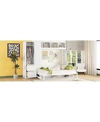 Streamdale Furniture Streamdale Queen Murphy Bed with Closet & Drawers