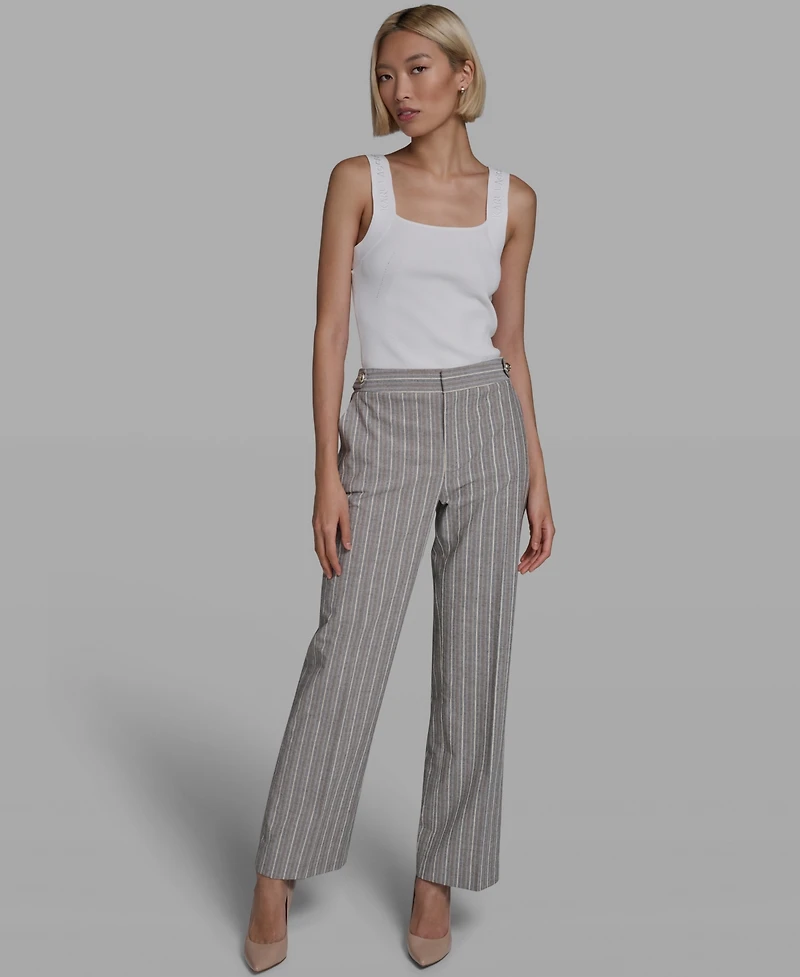 Karl Lagerfeld Paris Women's Multi-Stripe Straight Pants