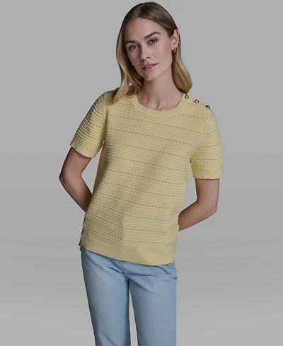 Karl Lagerfeld Paris Women's Solid Crewneck Sweater