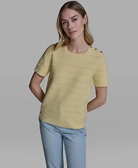 Karl Lagerfeld Paris Women's Solid Crewneck Sweater