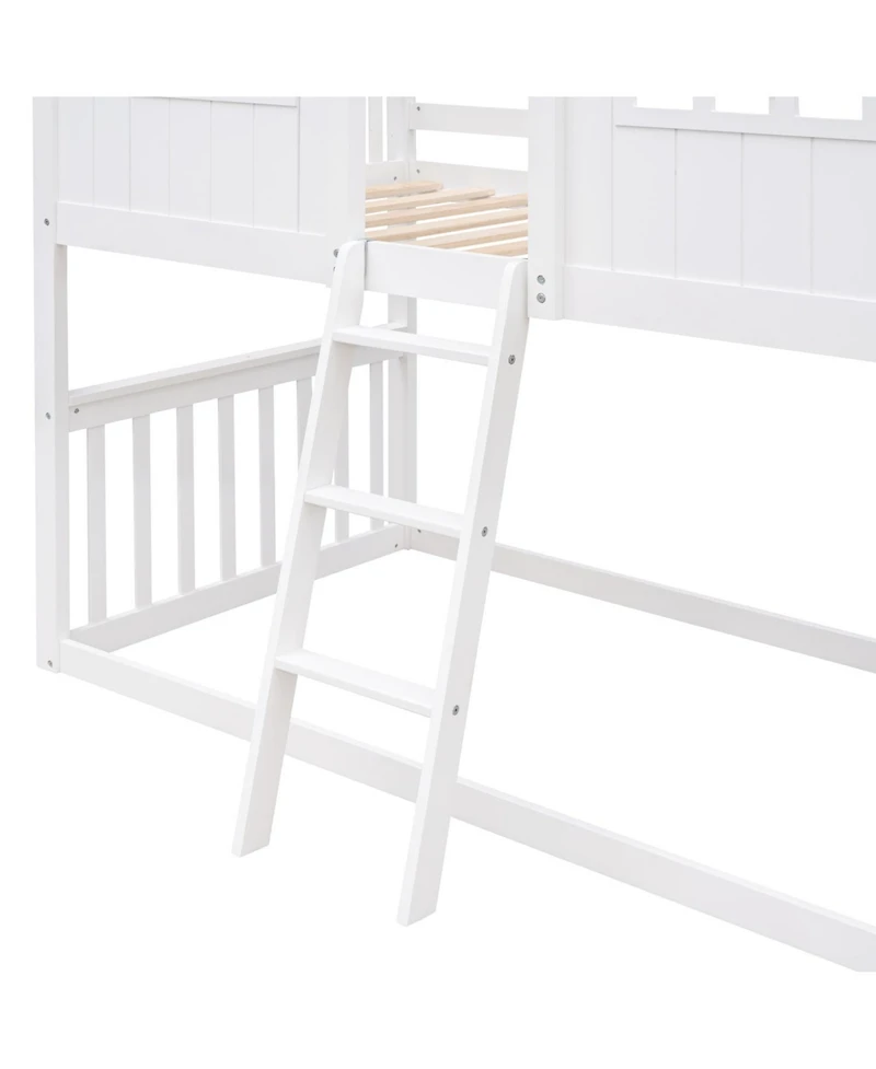 Streamdale Furniture Twin Over House Bunk Bed With Ladder, Wood