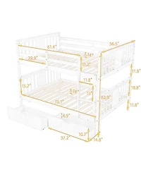 Streamdale Furniture + Full Over Wood Drawers & Ladder Bunk Bed