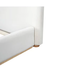 Streamdale Furniture Streamdale Elegant White Upholstered King Bed with Solid Wood Frame