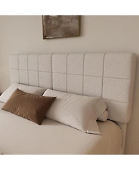 Streamdale Furniture Streamdale Boucle Floating Bed with Light,Queen