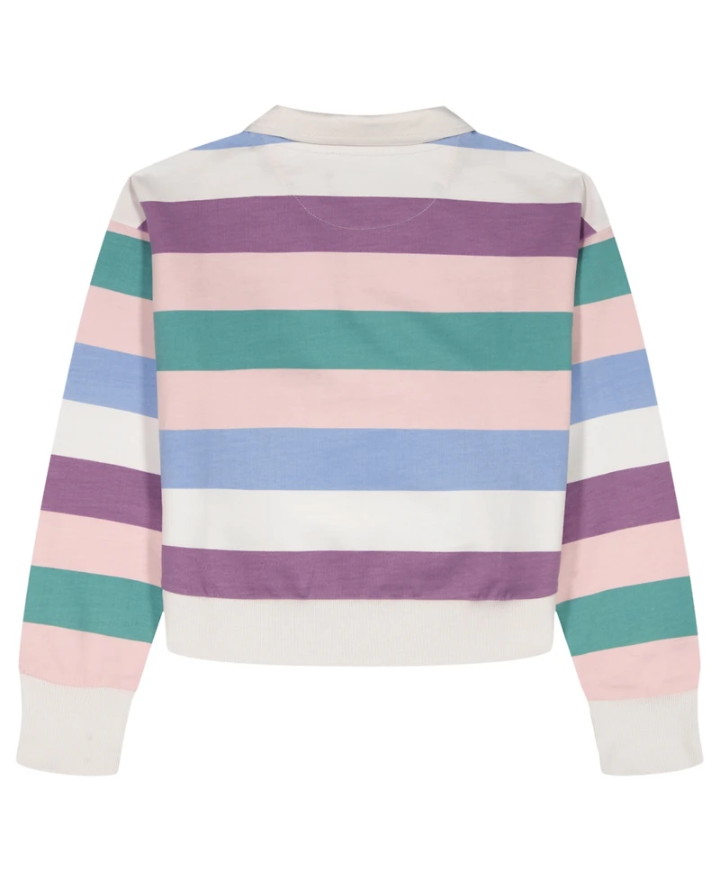 Tommy Hilfiger Girls' 7-16 Multi Stripe Johnny Collar Sweater