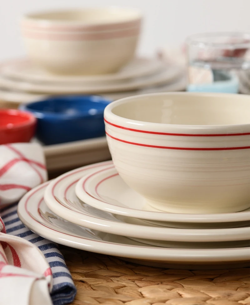 Fiesta Americana Classic Rim Dinner Plates, Set of 4, Service For 4