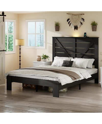 Streamdale Furniture Full Wood Platform Bed Frame, Noise Free, Easy Assembly, Under Bed Storage