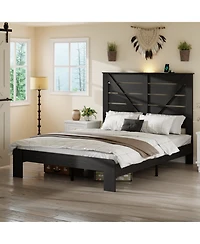 Streamdale Furniture Full Wood Platform Bed Frame, Noise Free, Easy Assembly, Under Bed Storage