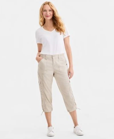 Style Co Womens Mid Rise Cargo Capri Pants Exclusively At Macys