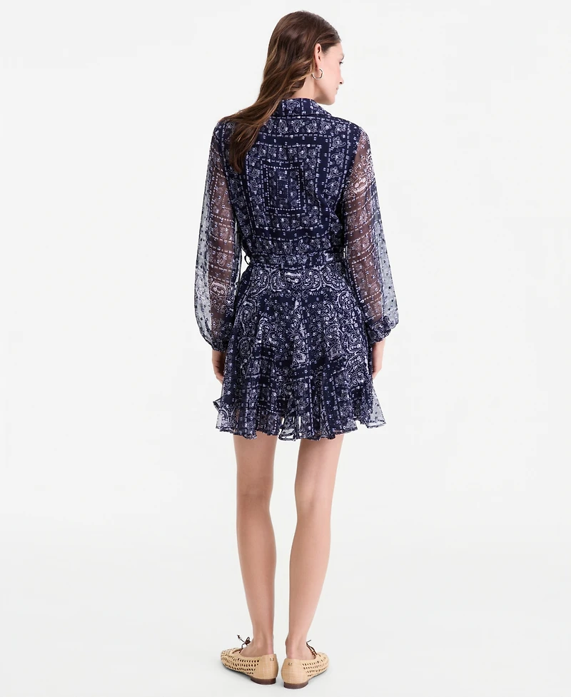 On 34th Women's Bandana-Print Tie-belt Shirtdress, Macy's Exclusive