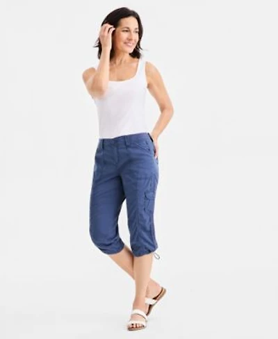 Style Co Womens Mid Rise Cargo Capri Pants Exclusively At Macys