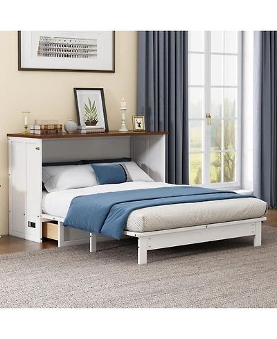 Streamdale Furniture Streamdale Solid Pine Murphy Bed Chest with Storage, Charging