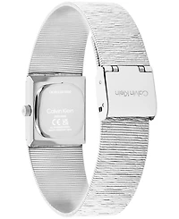 Calvin Klein Women's Sophisticated Square Silver Tone Stainless Steel Bracelet Watch, 20mm