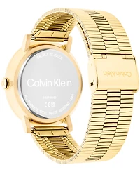 Calvin Klein Men's Real Gold Tone Stainless Steel Mesh Bracelet Watch, 42mm