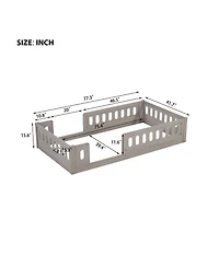 Streamdale Furniture Twin Platform Bed with Guardrail (Natural)