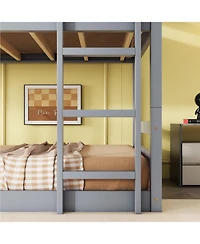 Streamdale Furniture Streamdale Triple Twin Bunk Bed, Detachable, Rubber Wood