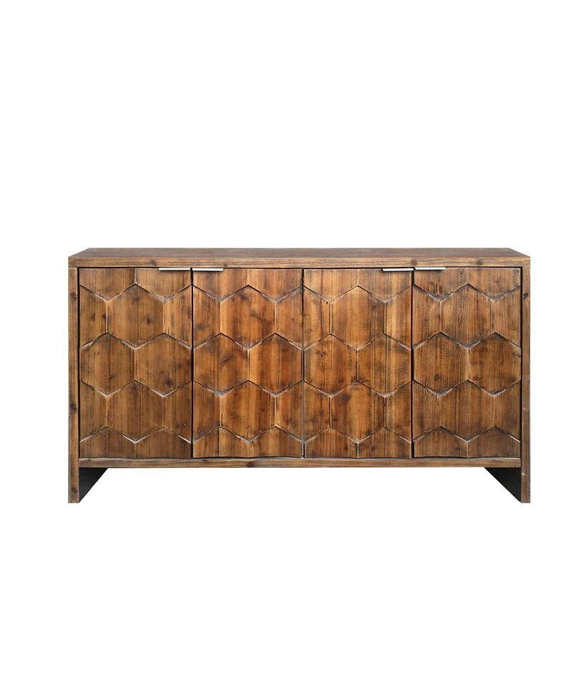 Streamdale Furniture Farmhouse Accent Cabinet with 4 Doors