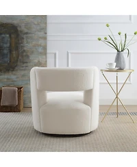 Streamdale Furniture Swivelling Teddy Fabric Accent Chair, Perfect for Rooms & Waiting Areas