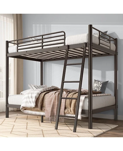 Streamdale Furniture Metal Bunk Bed, Twin Over Twin Size