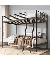 Streamdale Furniture Metal Bunk Bed, Twin Over Twin Size