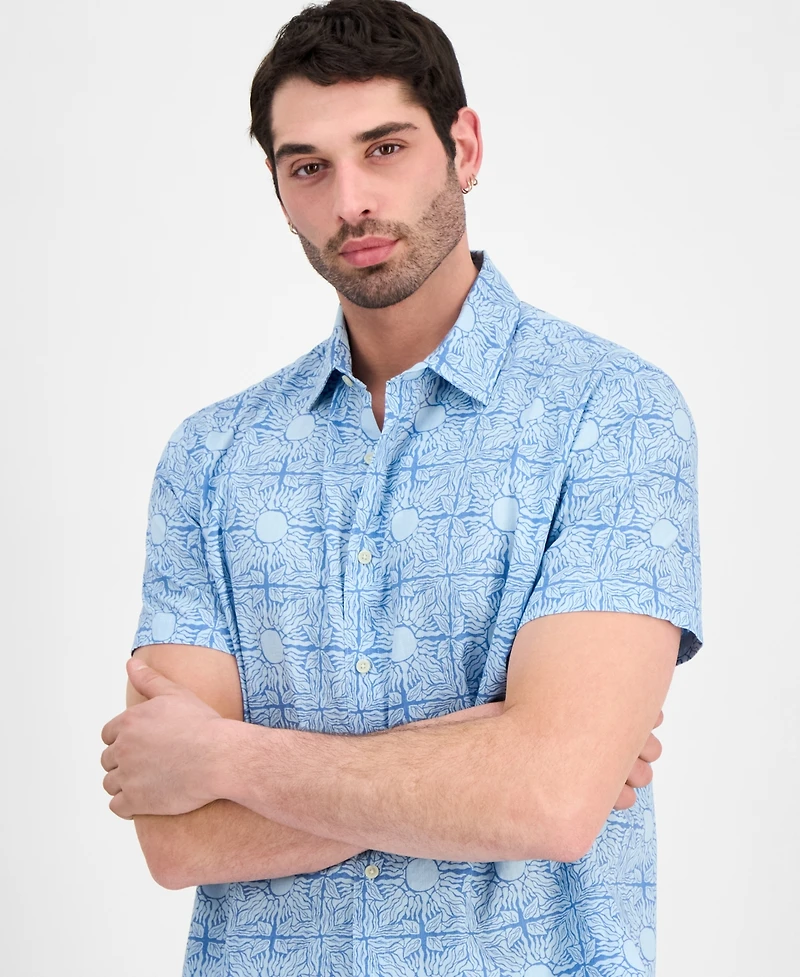 Sun + Stone Men's Sunshine Linen Blend Short-Sleeve Shirt, Macy's Exclusive