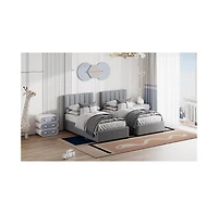 Streamdale Furniture King Size Upholstered Platform Bed with a Hydraulic Storage System
