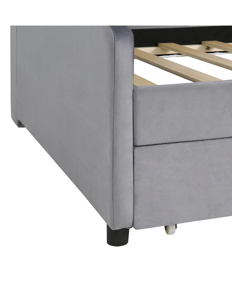 Streamdale Furniture Twin Upholstered Platform Bed with Storage and Drawers