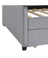 Streamdale Furniture Twin Upholstered Platform Bed with Storage and Drawers